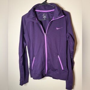 Nike long sleeve purple zip up jacket size medium women’s lightweight